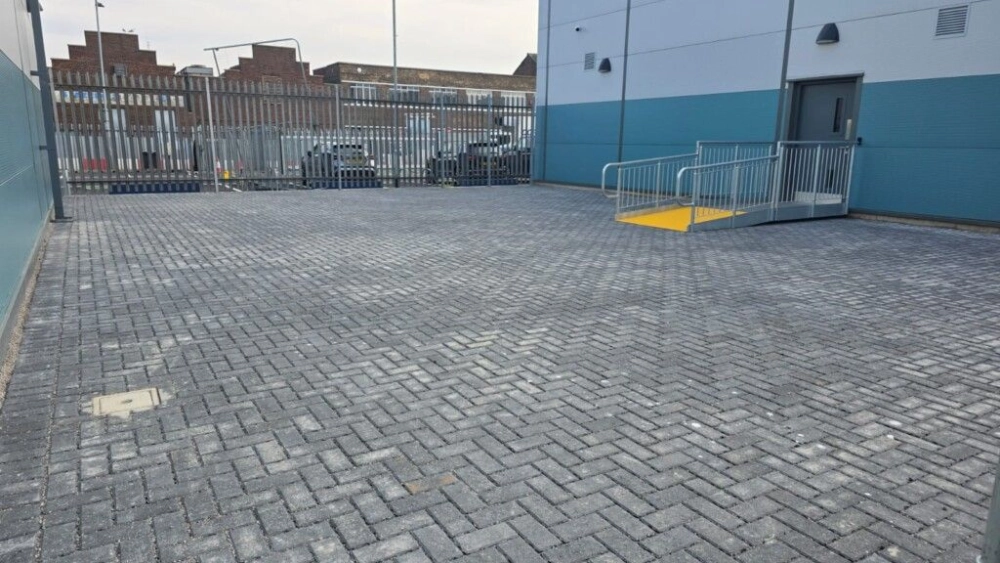 Empty outdoor space with bricks