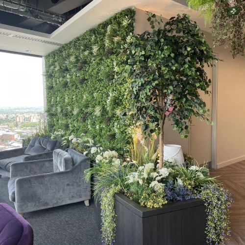 Green wall in an office building
