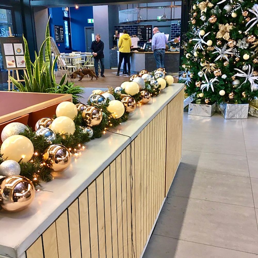 close up of christmas decorated area