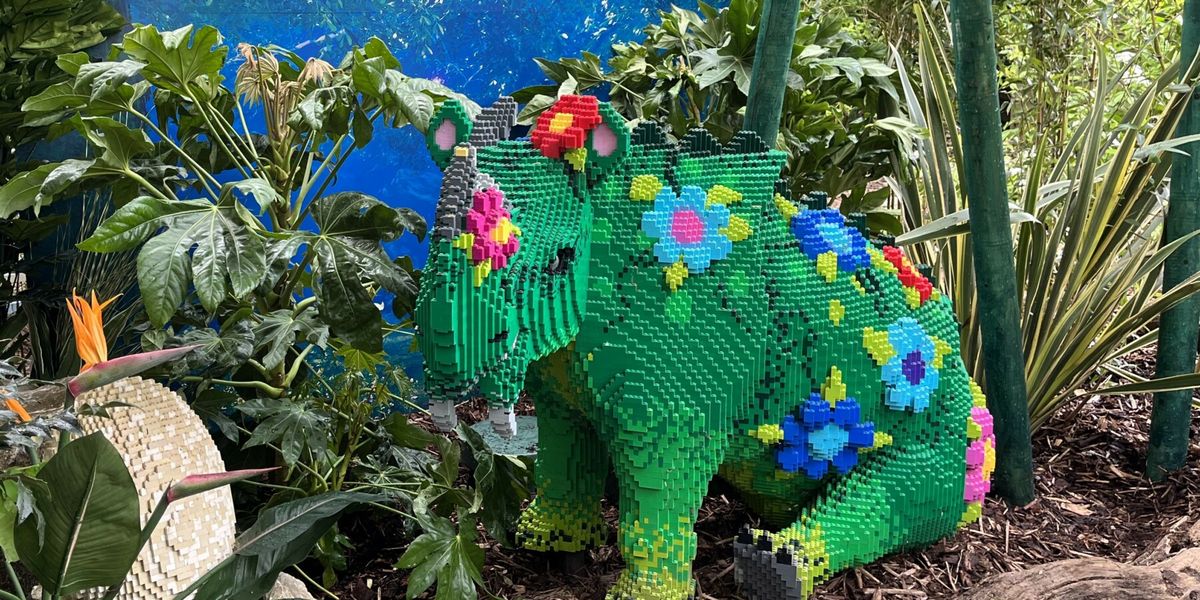 live plants surrounded by legos
