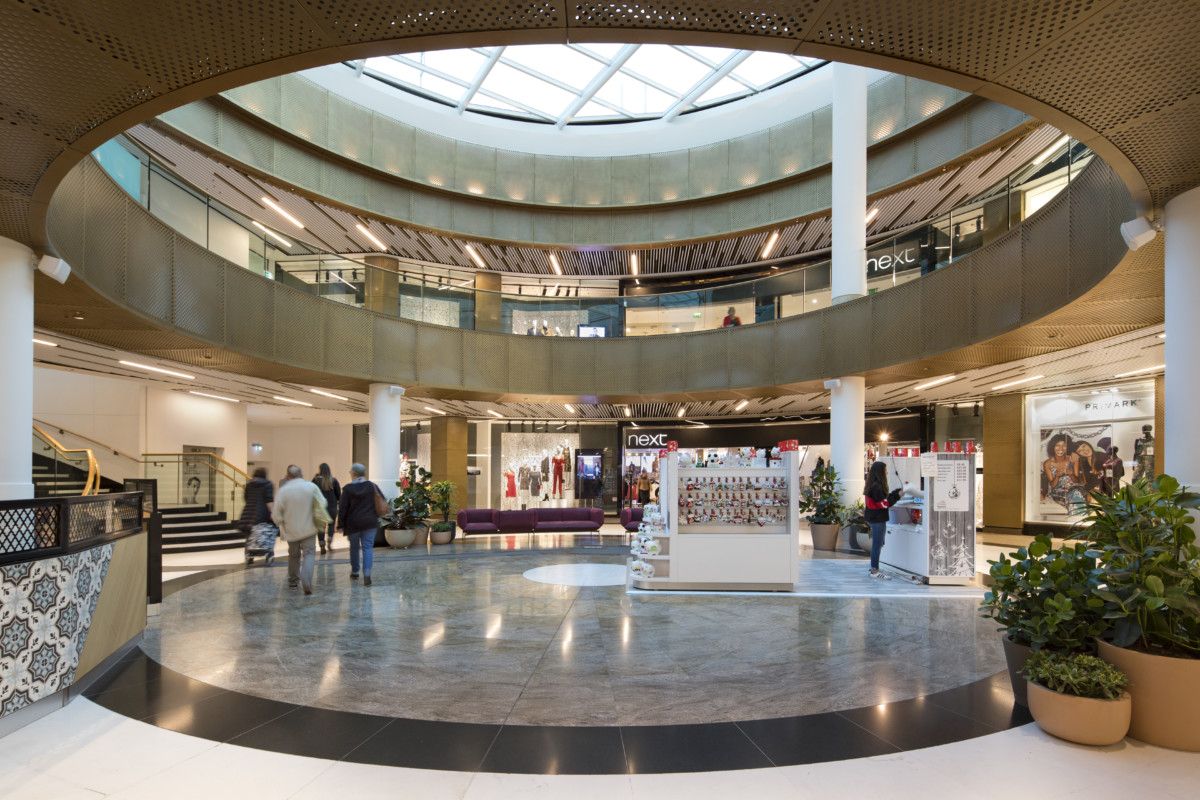 plants displayed in the centre of shopping centre