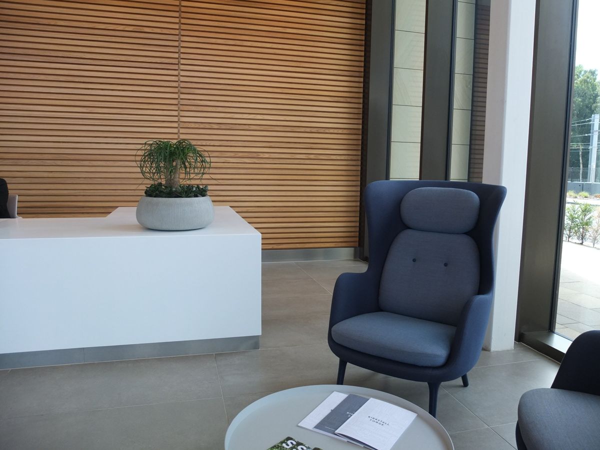 waiting area with small indoor plant on the table