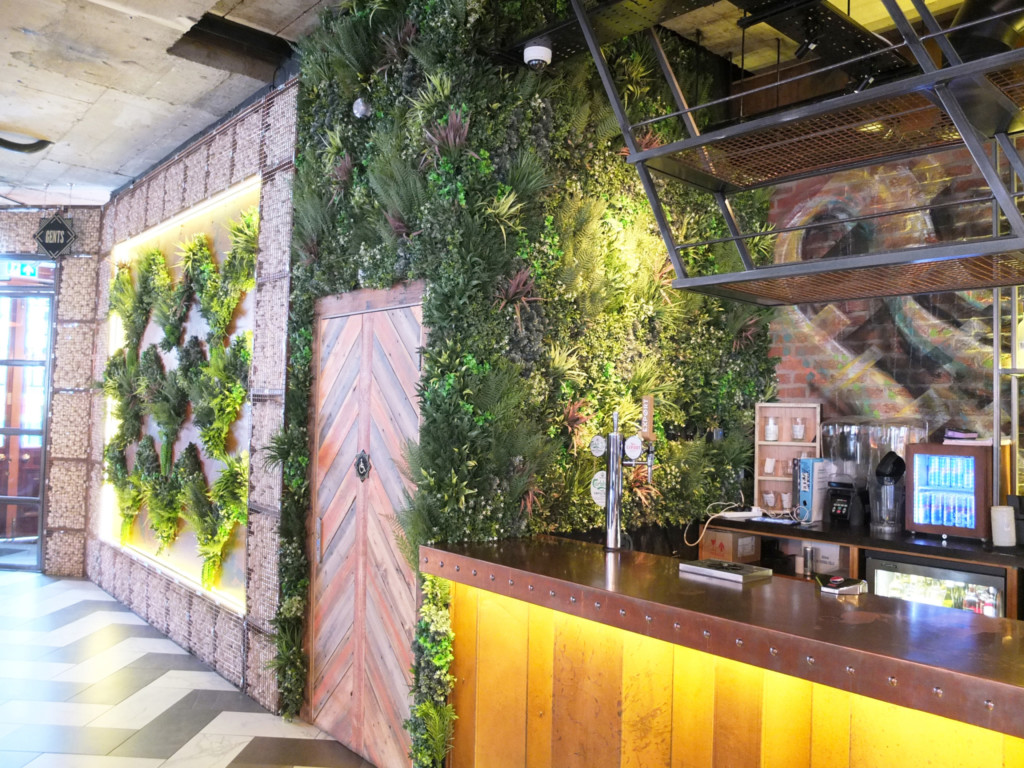 design of plant wall in the bar