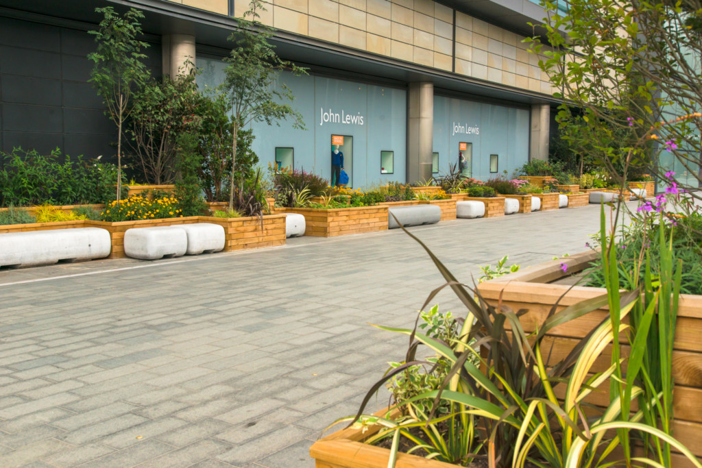 open area with plants displayed