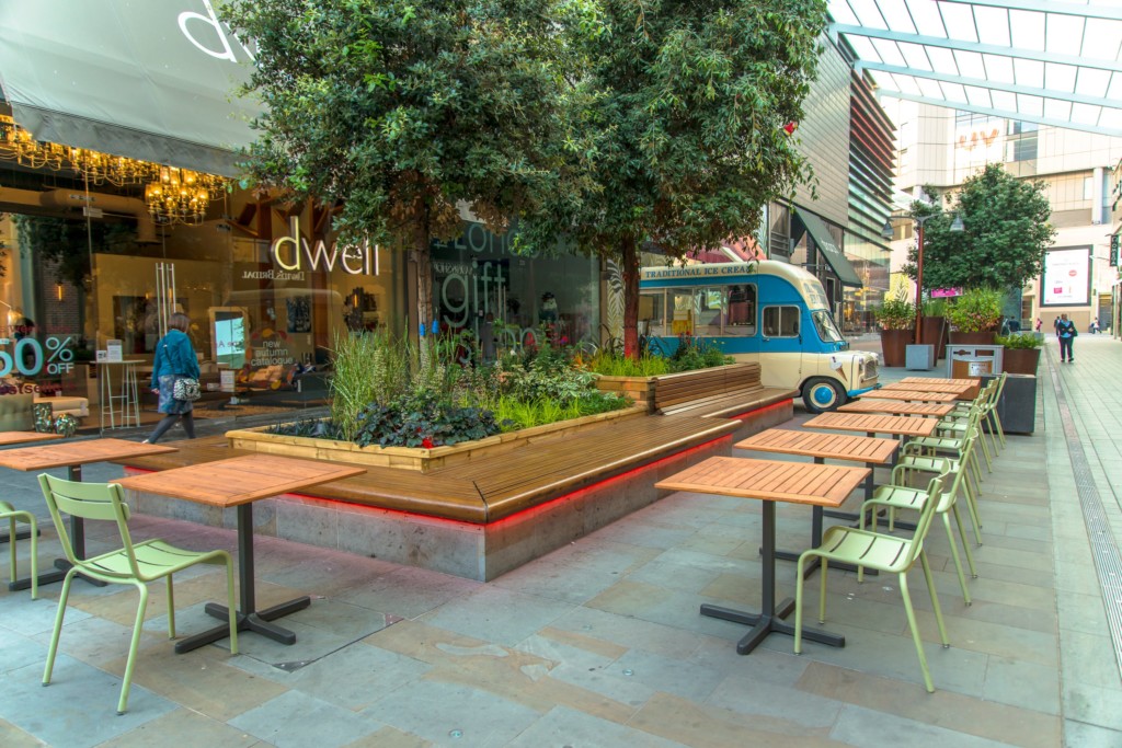 open area with plants displayed