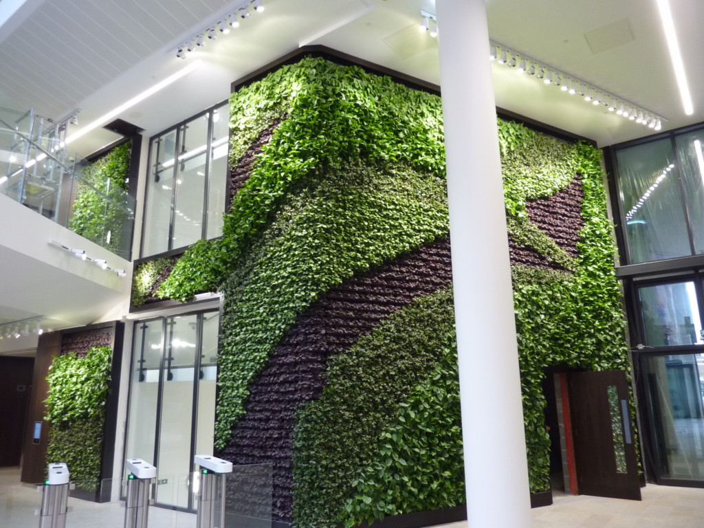 plant wall in tall building