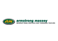 armstrong massey text in green with white background