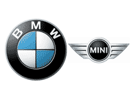 bmw and mini text with white background