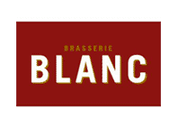 blanc text with brown background