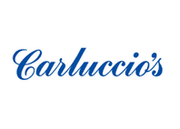 carluccio text in blue with white background