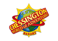 chessington world of adventures text with colourful background