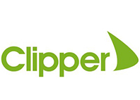 clipper text in green with white background