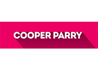 cooper parry text in pink background