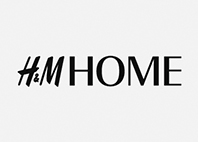 h and m home text in gray background