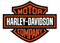 harley davison text in orange and black background