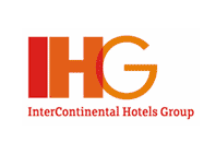 ihg text in orange with white background