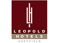 leopold hotels text in brown and white background