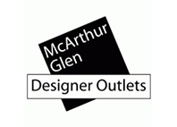 mcarthurglen text in black background