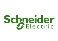 schneider electric text in green with white background