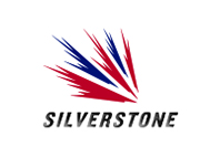 silverstone text with red and blue design on top