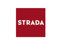 strada text in red background