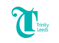 trinity leeds text with blue emblem