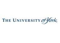 the university of york text in white background