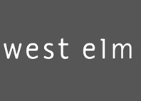 west elm text in gray background