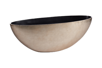 light gold oval bowl