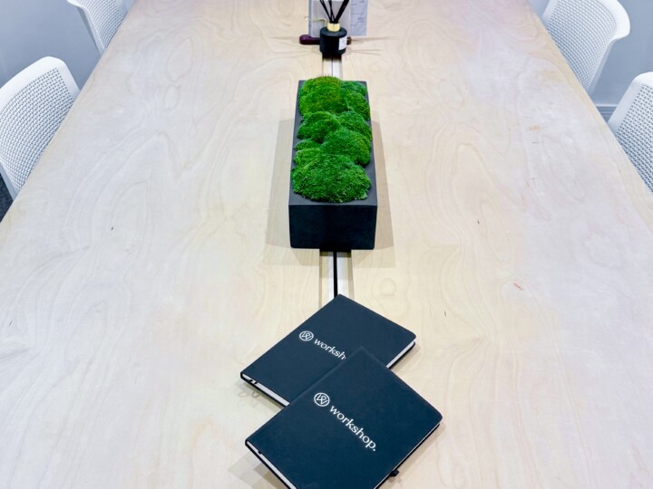 Moss Table in a boardroom